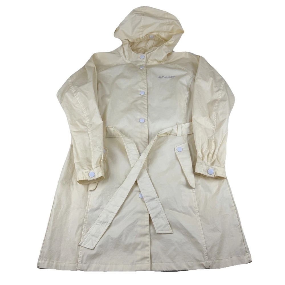 Columbia Women's Pale Yellow Trench Rain‎ Jacket Size Large
